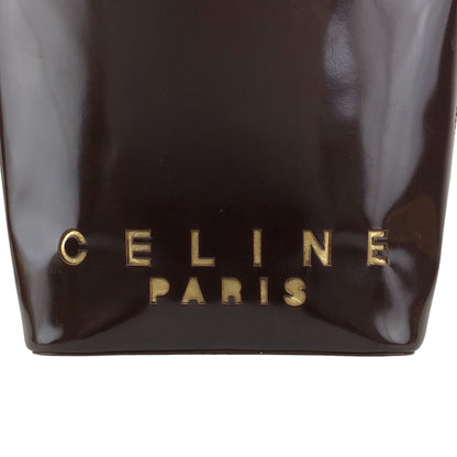 CELINE Logo Drawstring Shoulder bag Brown Vintage sjvk4h