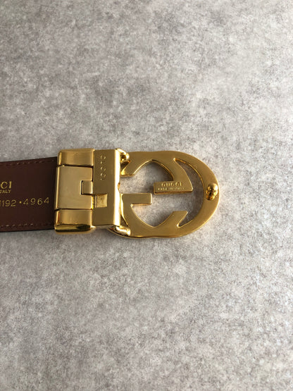 GUCCI GG Belt Black 036 1192 4964 Vintage u5arka