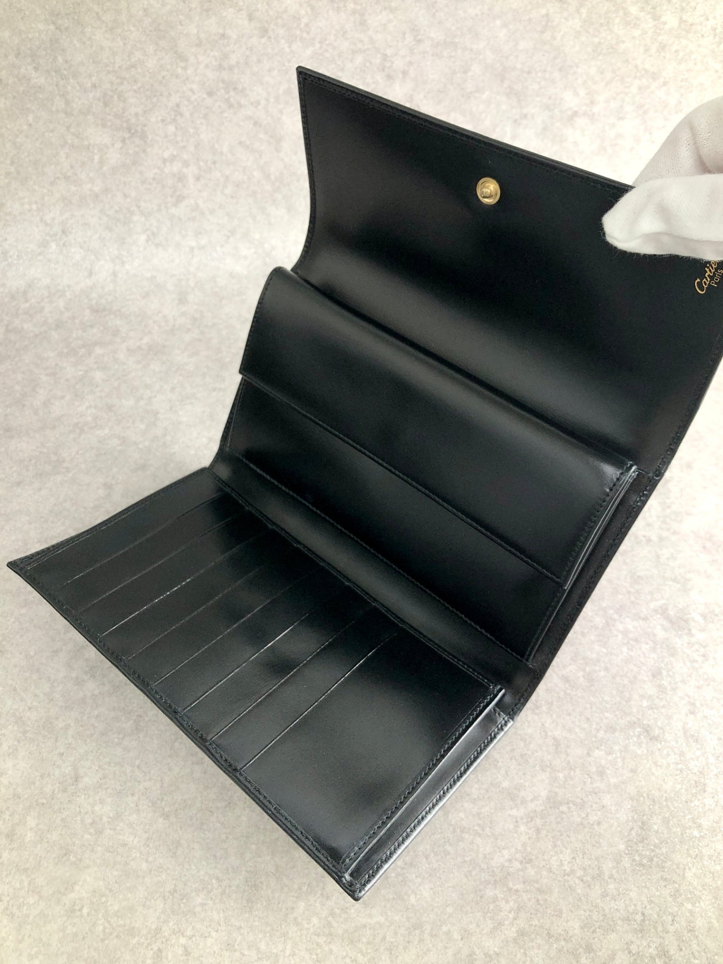 Cartier Trifold Wallet Black Vintage wfic4i