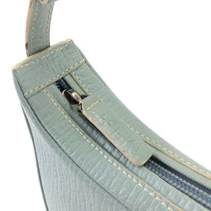 LOEWE Logo Motif Embossed Round Leather Two-way  Handbag Shoulder bag Sky blue Vintage 64bpxh