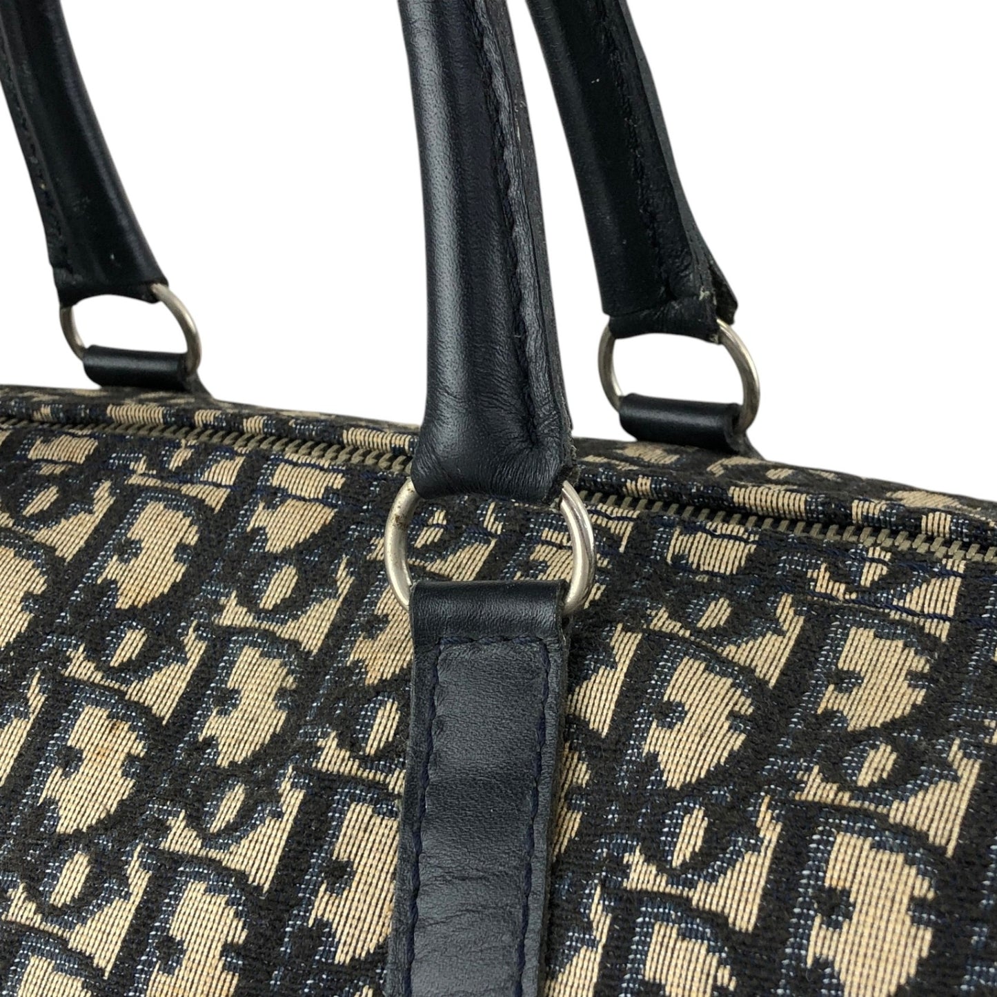 Christian Dior Trotter Handbag Boston bag Navy Vintage 3zr6kt