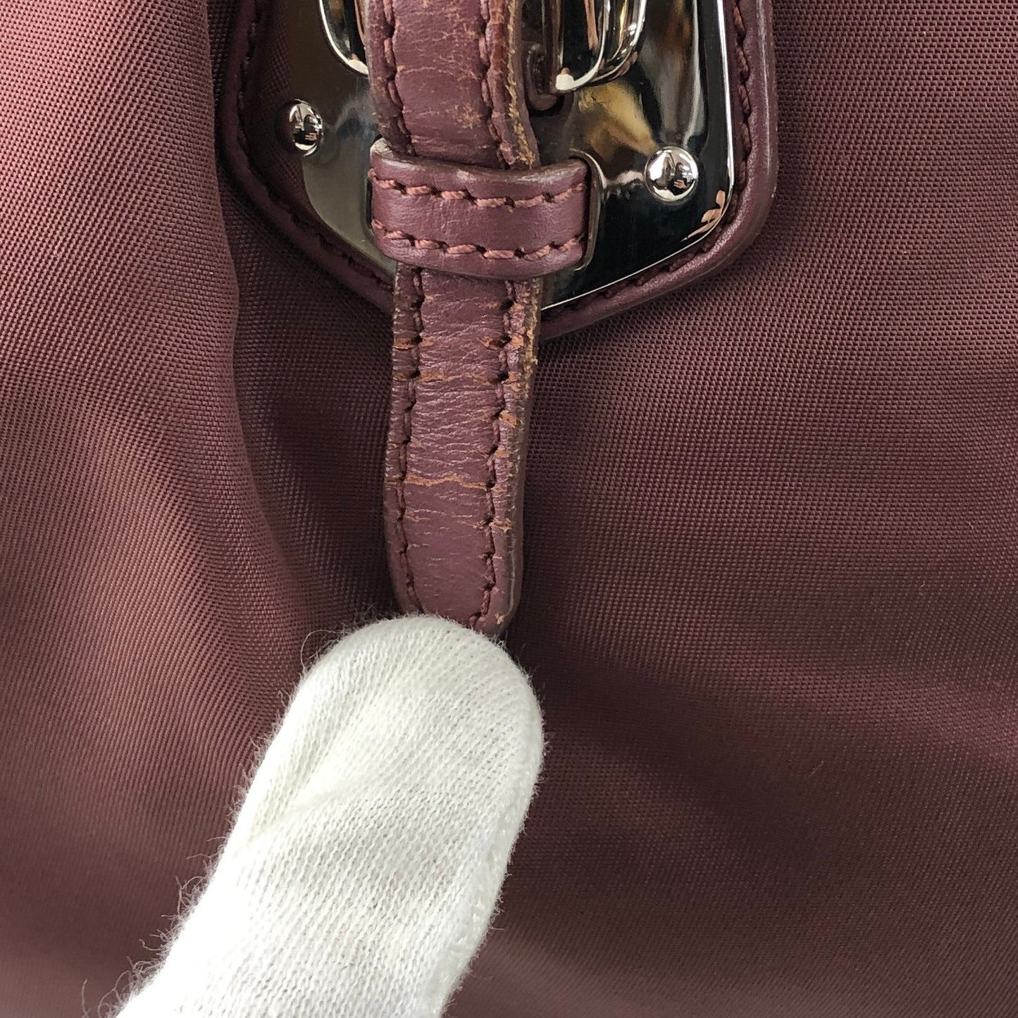 PRADA Logo Handbag Boston bag Brown Vintage 4x2uwa