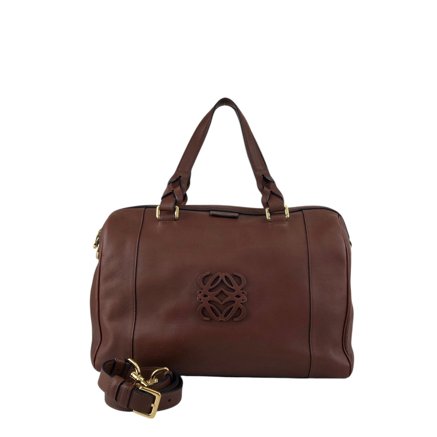 LOEWE Anagram Two-way Boston bag Shoulder bag Brown Vintage c288vn