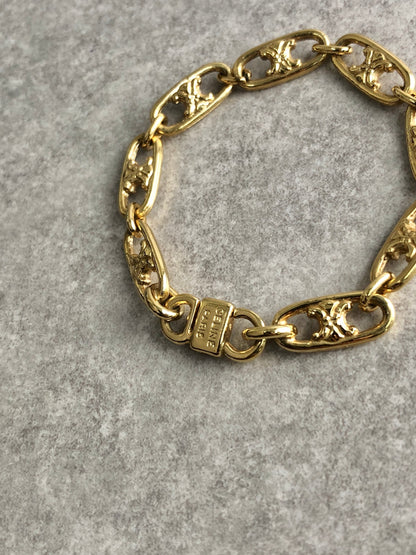 CELINE Blason Bracelet Gold Vintage 4gifcy