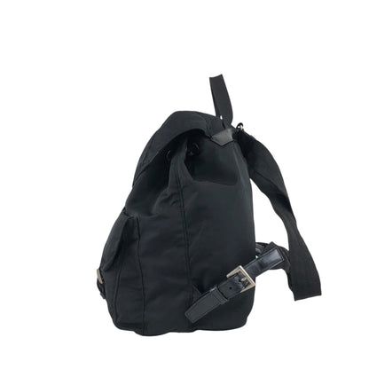 PRADA Triangle Logo Double Pocket Backpack Black Vintage 7hx8bf