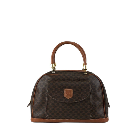 CELINE Macadam Blason Handbag Brown Vintage sw7bj6