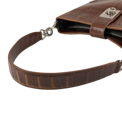 CELINE Gancini Shoulder bag Brown Vintage zaumvu