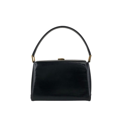 GUCCI Logo Handbag Vanity bag Black Vintage aitdmr