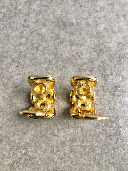Christian Dior Earrings Gold Vintage  v3vy77