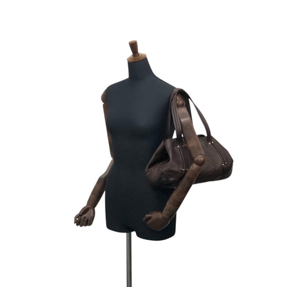 CELINE Blason Embossed Hobobag Shoulder bag Brown Vintage g5bz4k