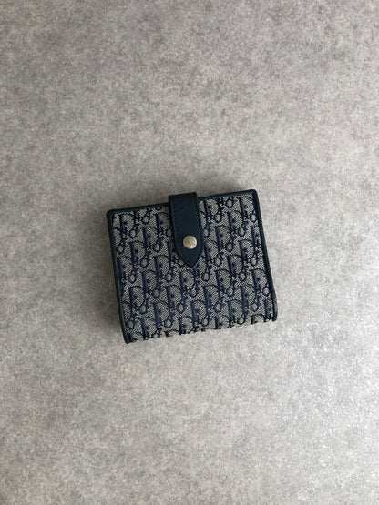 Christian Dior Trotter Folded Wallet Navy Vintage pmj4fu