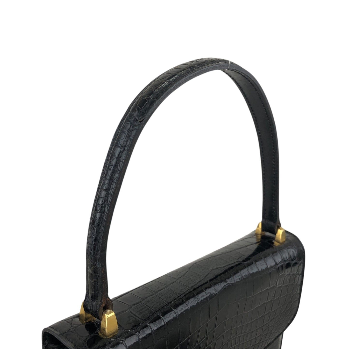 CELINE Horse Bit Handbag Black Vintage 4mkifm