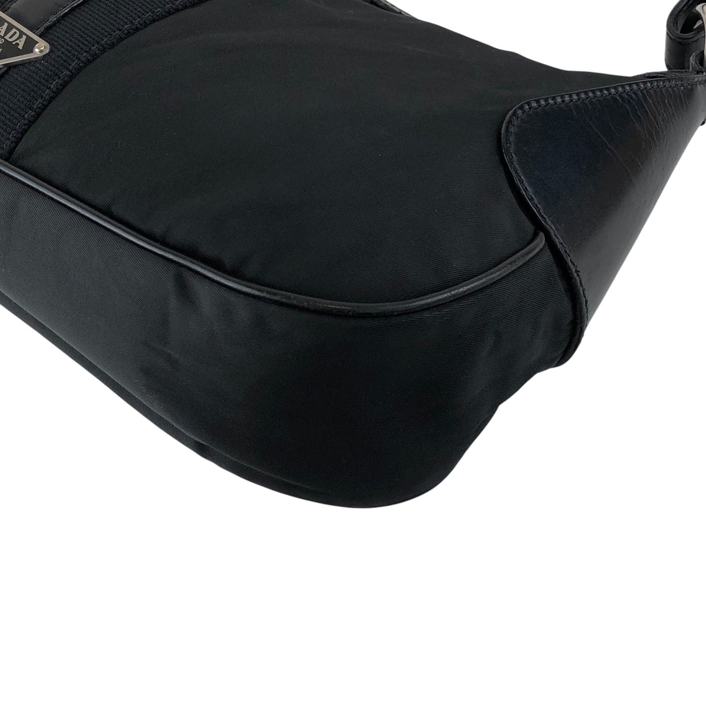 PRADA Tessuto Triangle Logo Shoulder bag Black Vintage prm6ap