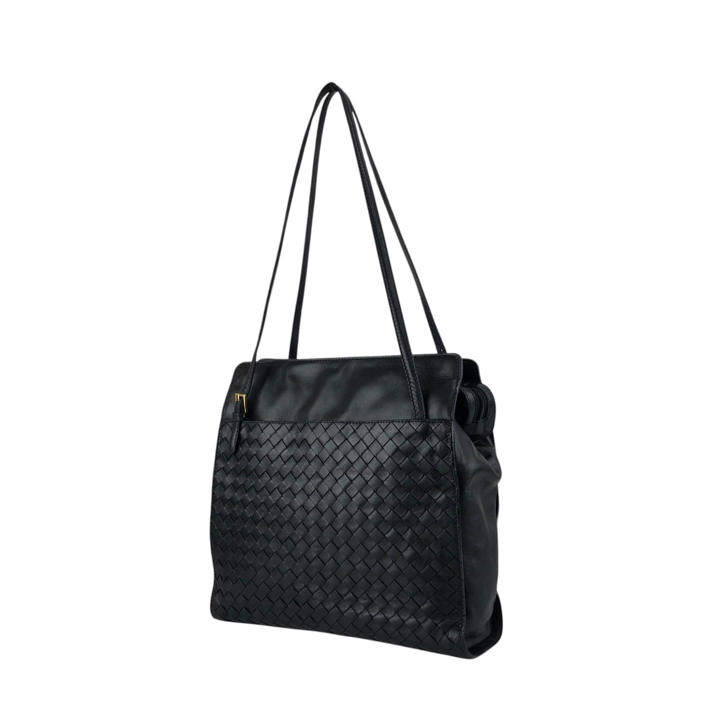 Bottega Veneta Intrecciato Handbag Shoulder bag Black Vintage egp857