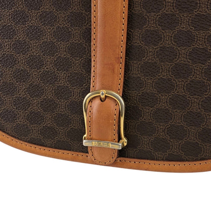 CELINE Macadam Front Buckle Shoulder bag Brown Vintage cabjde