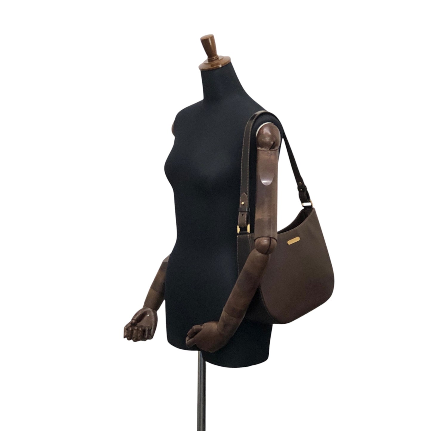 BURBERRY Logo Shoulder bag Brown Vintage 6skns5
