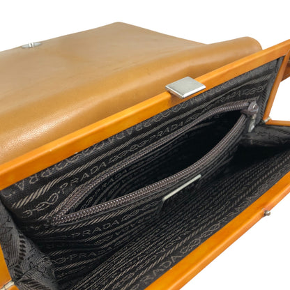 PRADA Logo Shoulder bag Orange Vintage j4ytxn