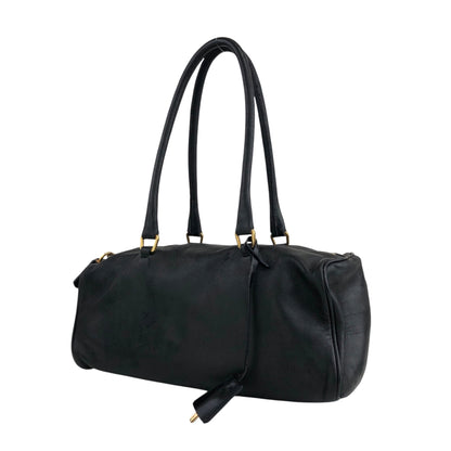 PRADA Padlock Handbag Black Vintage k84sjm