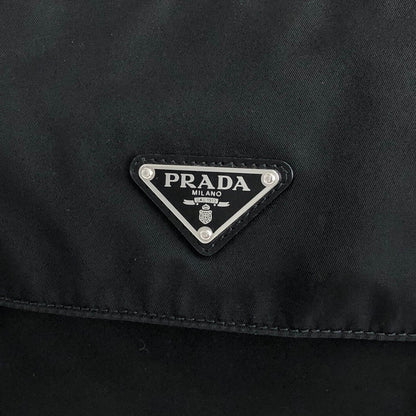 PRADA Tessuto Triangle Logo Shoulder bag Black Vintage zrh5tr
