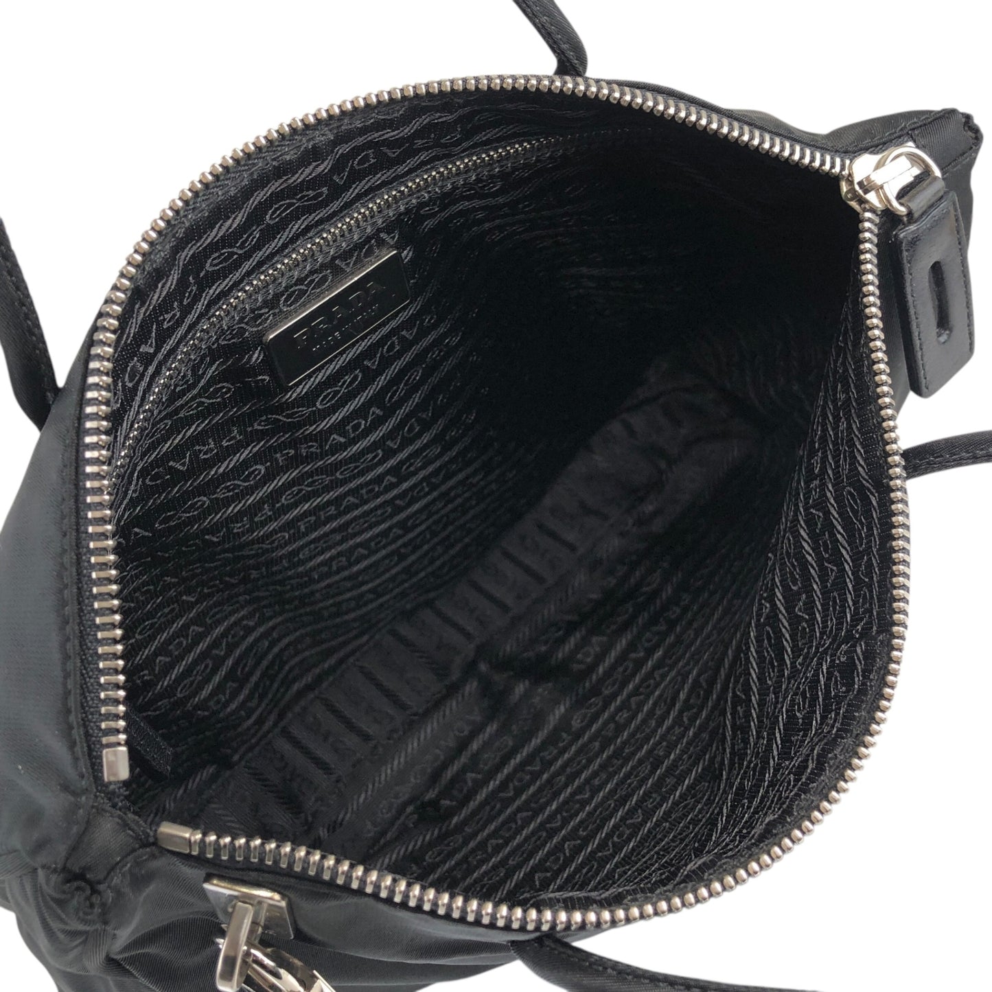 PRADA Tessuto Triangle Logo Black Vintage c2dsi6