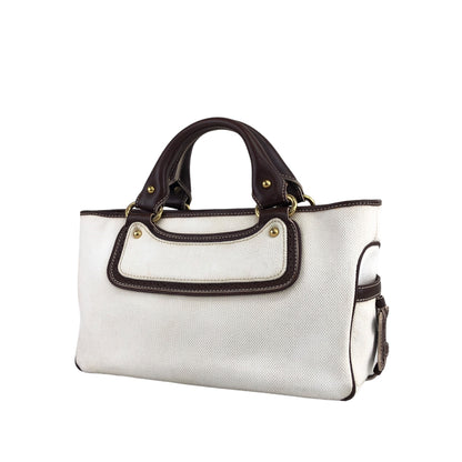 CELINE Blason Handbag White Vintage x57fp6