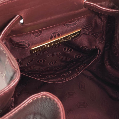 Cartier Logo Embossed Drawstring Shoulder bag Bordeaux Vintage r3iyaj