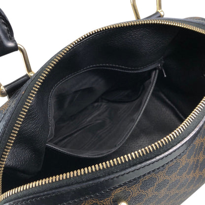 CELINE Macadam Two-way Small Boston bag Shoulder bag Black Vintage 5umhds