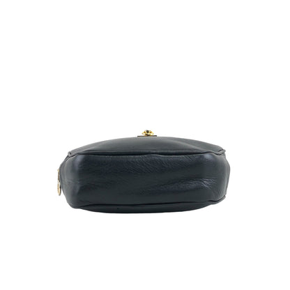 CELINE Gancini Round Shoulder bag Black Vintage 8b4h8c