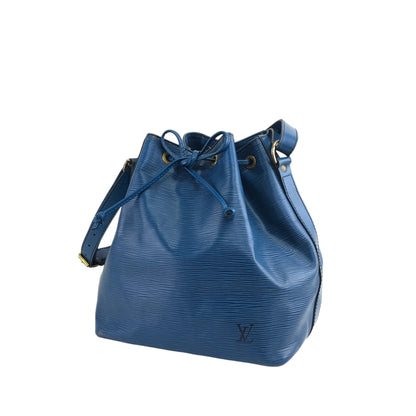 LOUIS VUITTON Epi Drawstring Shoulder bag Blue Vintage x2cp6i