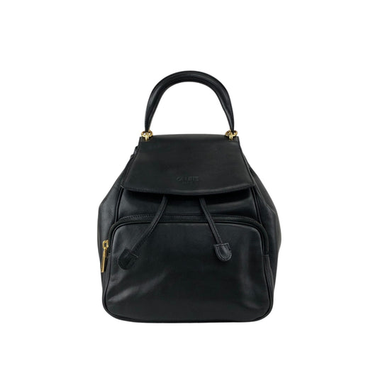 CELINE Starball Logo Embossed Backpack Black Vintage 66agh7