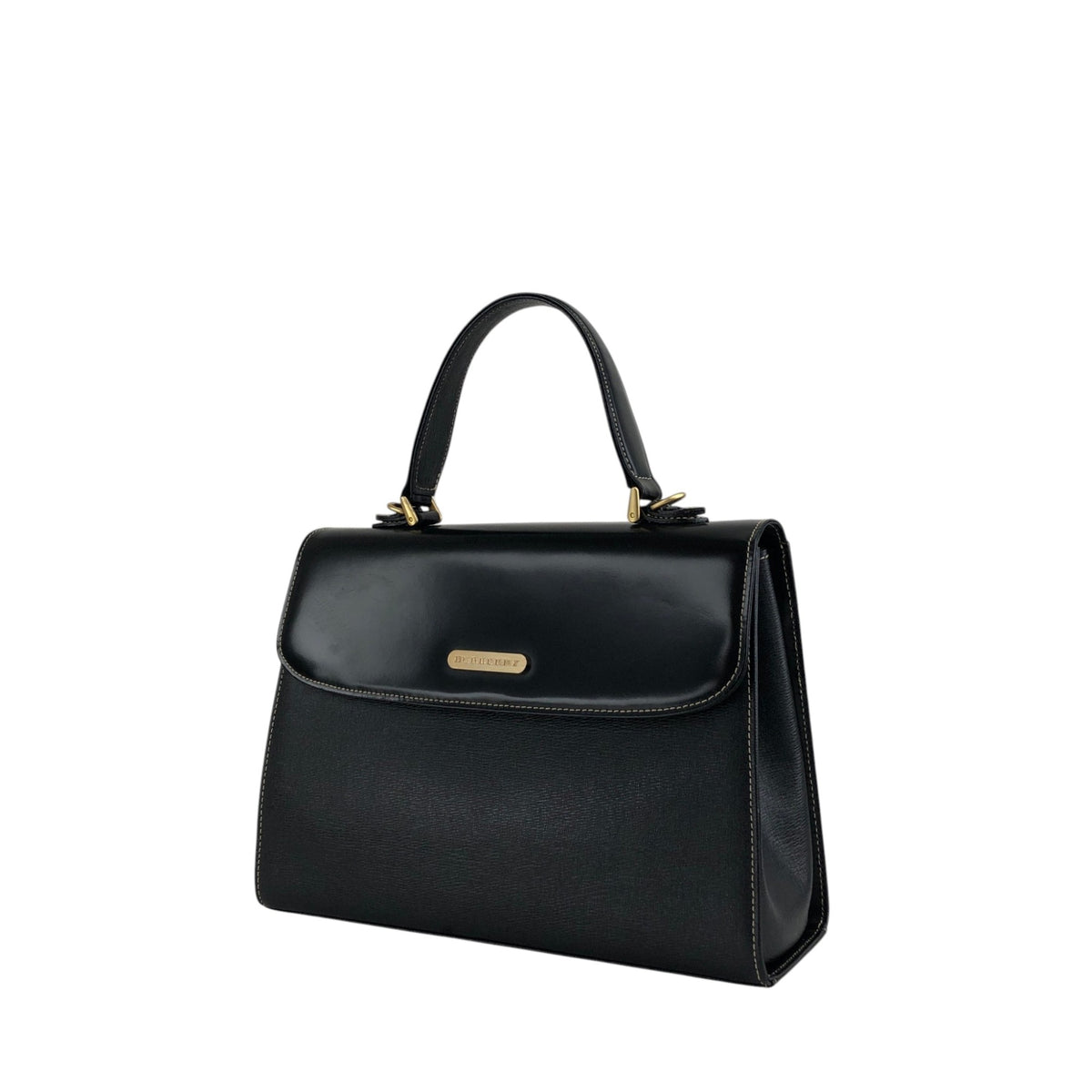 BURBERRY Logo Two-way Handbag Shoulder bag Black Vintage uuyiy5