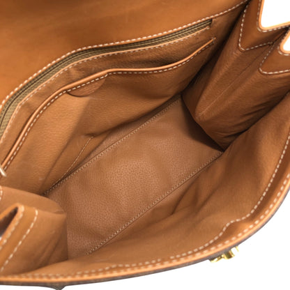 CELINE Macadam Gancini Top Handle Handbag Brown Vintage af3ben