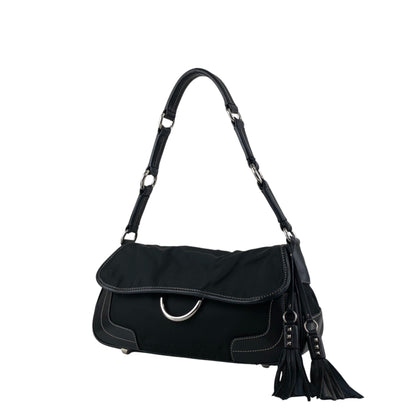 PRADA Triangle Logo Shoulder bag Black Vintage ttefme