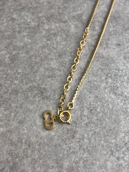 Christian Dior CD Logo Necklace Gold Vintage a4e5gp