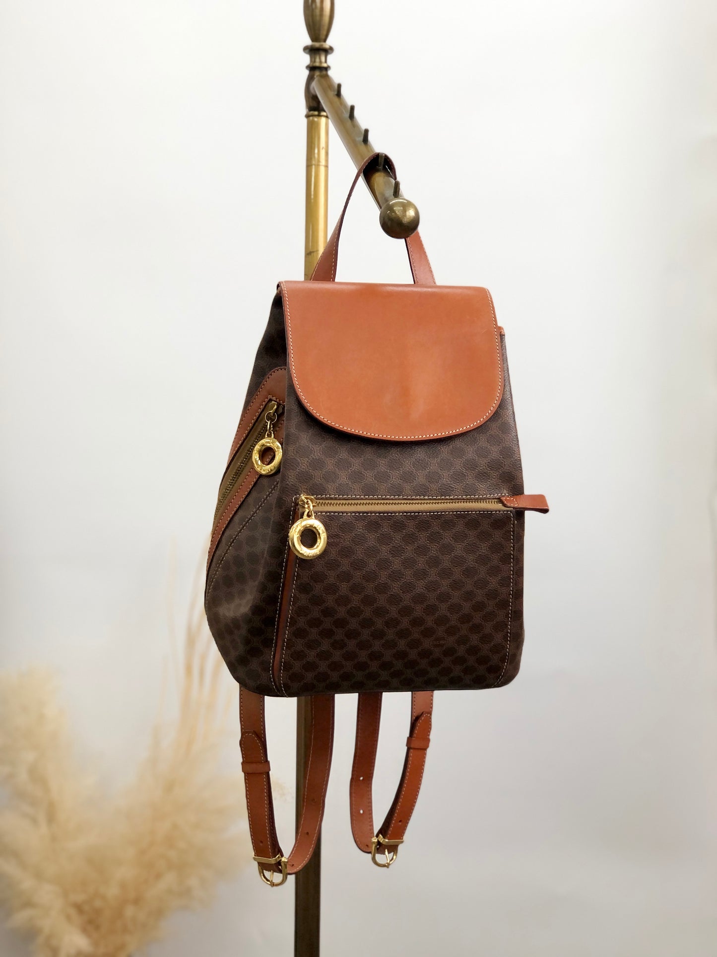 CELINE Macadam Backpack Brown Vintage pf7fri