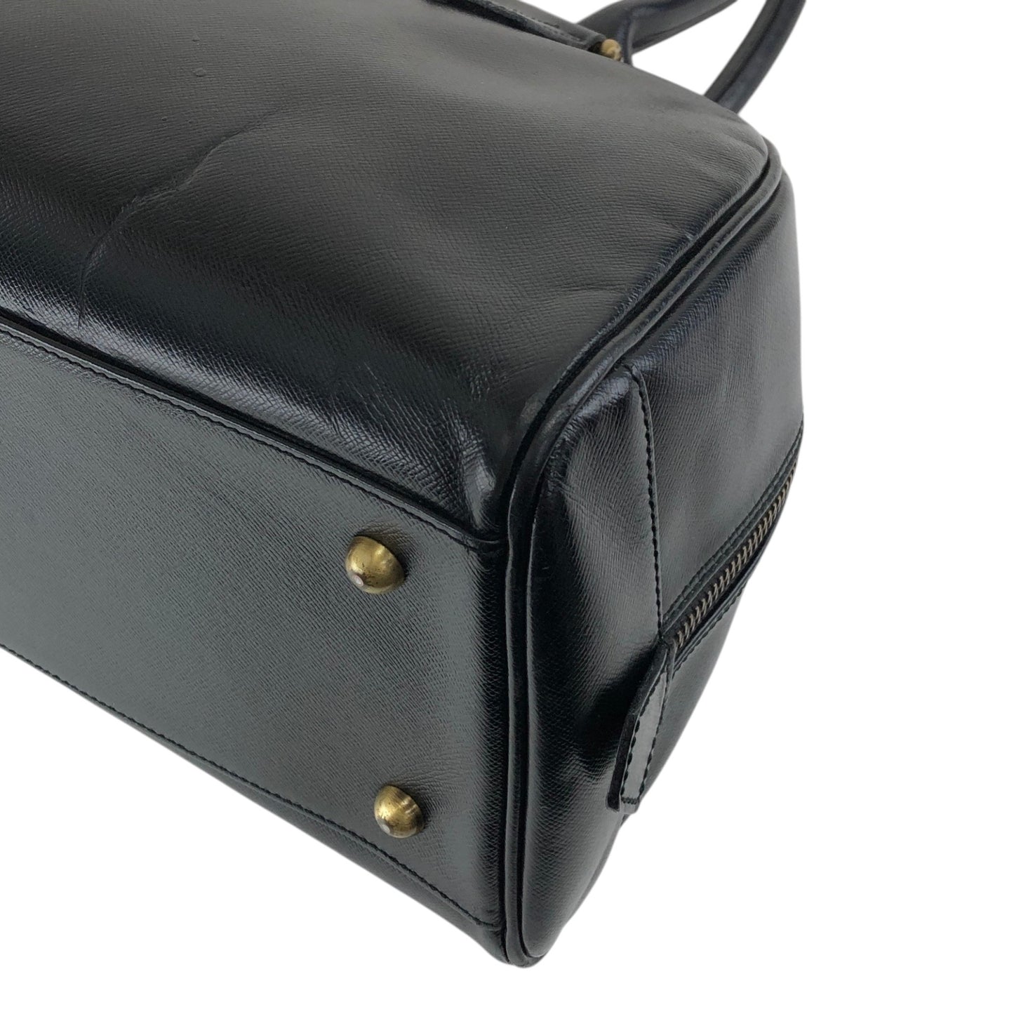 BURBERRY Logo Small Boston bag Handbag Black Vintage djr8rb