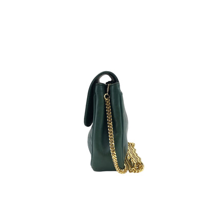 CELINE Triomphe Bias Stitch Chain Shoulder bag Green Vintage a3zrf7