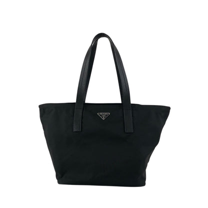 PRADA Tessuto Triangle Logo Handbag Black Vintage 5ujtgr