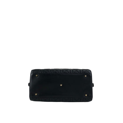 Christian Dior Cannage Small Boston bag Handbag Black Vintage ffmc6u