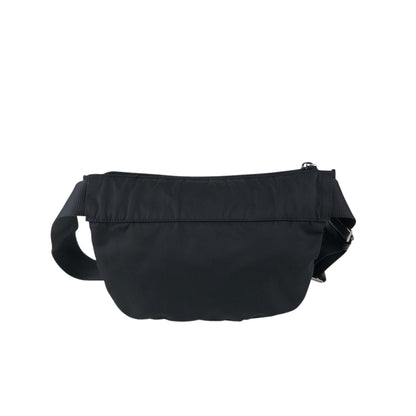 PRADA Triangle Logo Front Pocket Shoulder bag Black Vintage cydhig