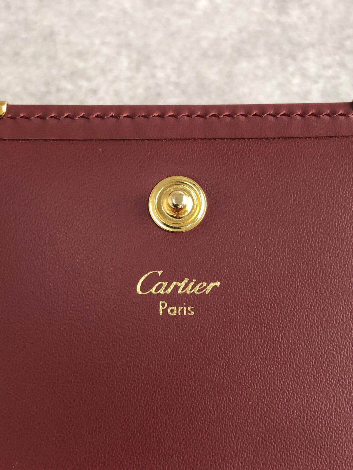 Cartier Logo Coin Purse Bordeaux Vintage e6ft7j