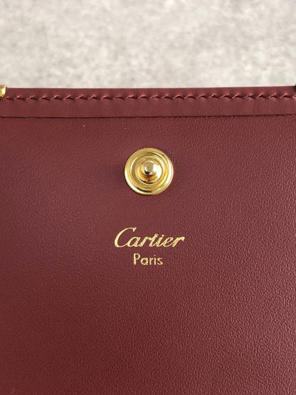 Cartier Logo Coin Purse Bordeaux Vintage e6ft7j