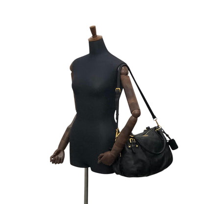 PRADA Logo Two-way Handbag Shoulder bag Black Vintage jrndes