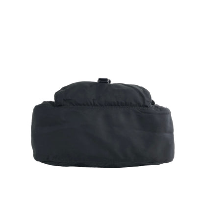 PRADA Triangle Logo Double Pocket Nylon Shoulder bag Black Vintage jenuvh