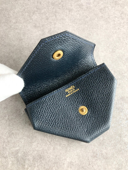 HERMES Coin Purse Navy Vintage mtijfp