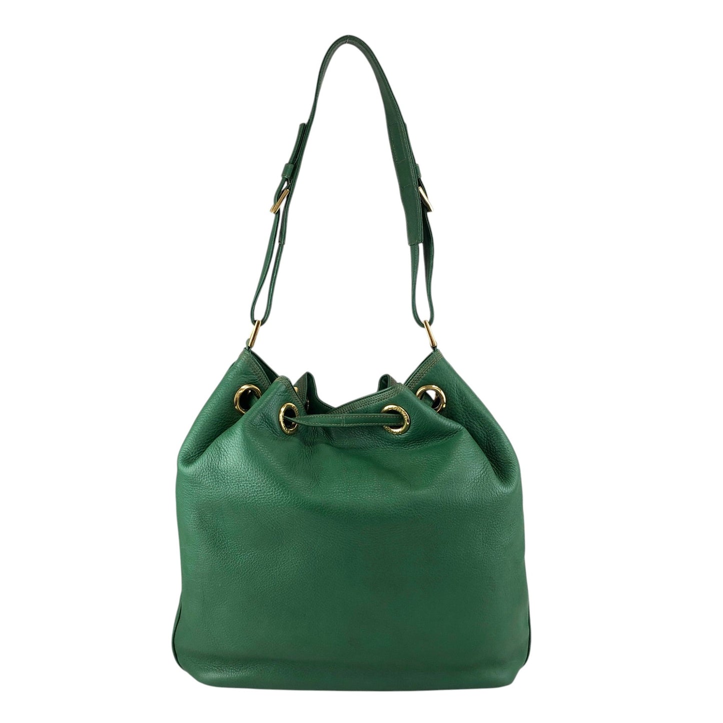 LOEWE Anagram Drawstring Shoulder bag Green Vintage 4p76em