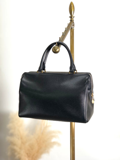 CELINE Logo Two-way Boston bag Shoulder bag Black Vintage 5423tg