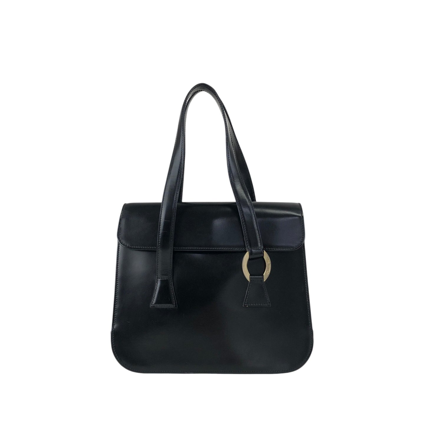 Christian Dior Logo Handbag Black Vintage aidfua