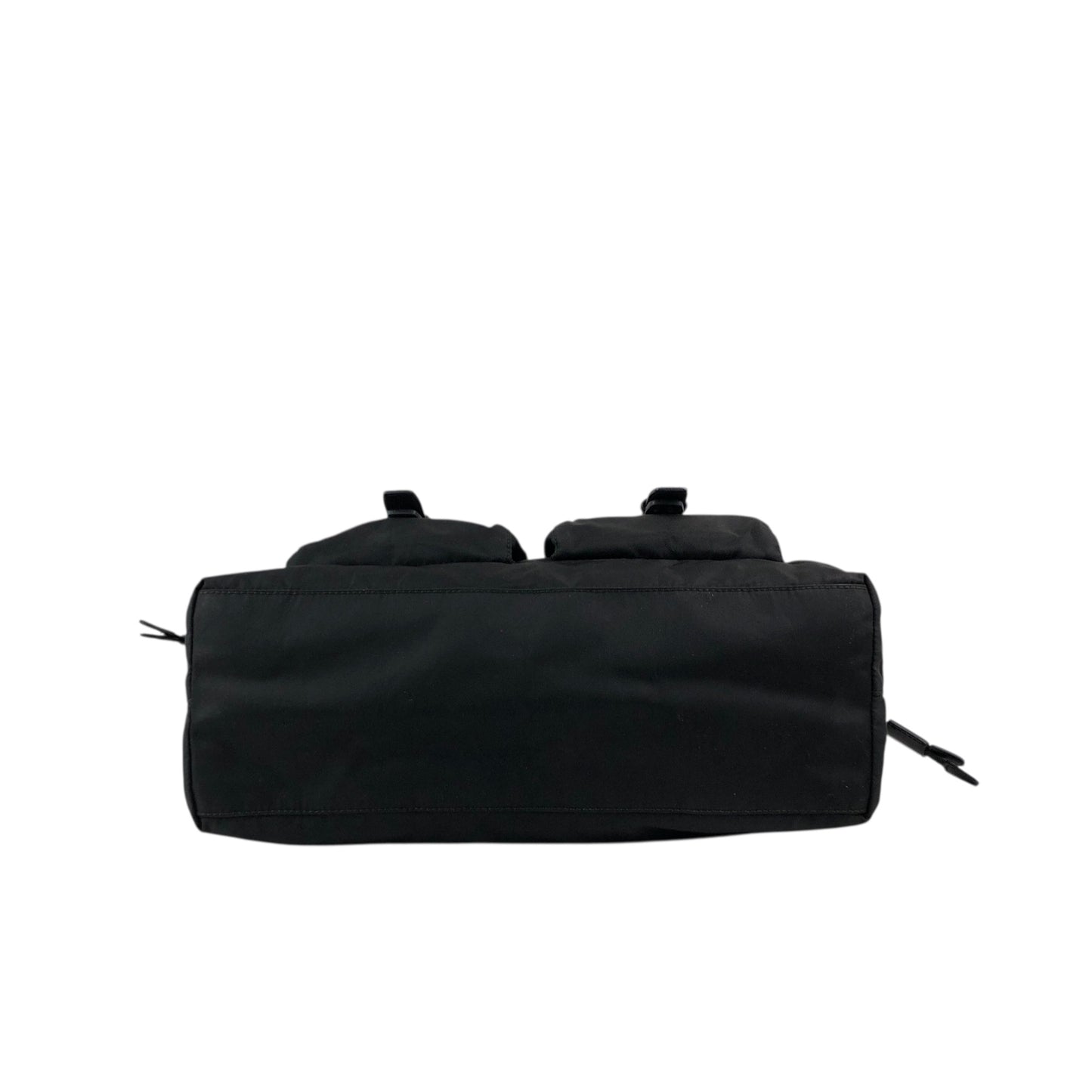 PRADA Tessuto Triangle Logo Double Pocket Totebag Black Vintage pbxxz8