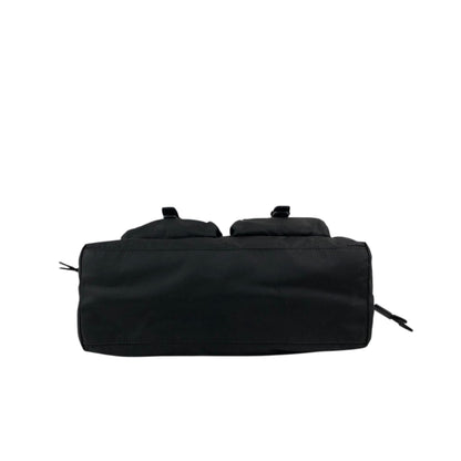 PRADA Tessuto Triangle Logo Double Pocket Totebag Black Vintage pbxxz8